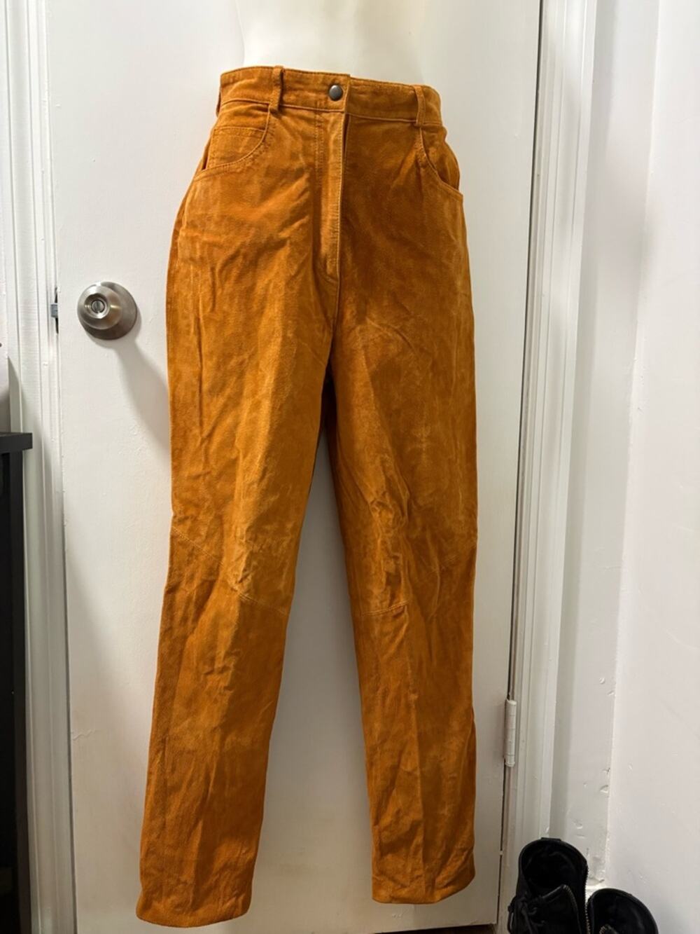 80s suede rust brown pants